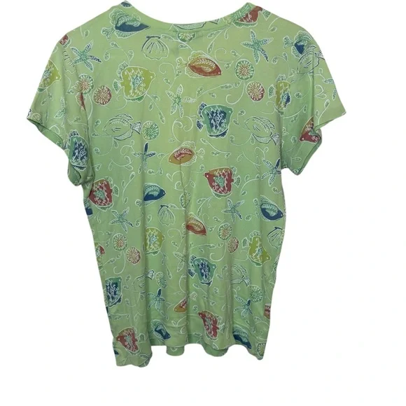 Fresh Produce Large Women’s Lime Tropical Print Top - Picture 2 of 5